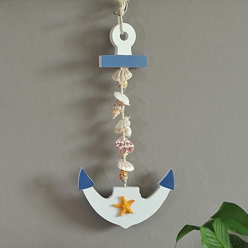 Anchor Wall Decor with Shells Beach Themed Wall Decoration for