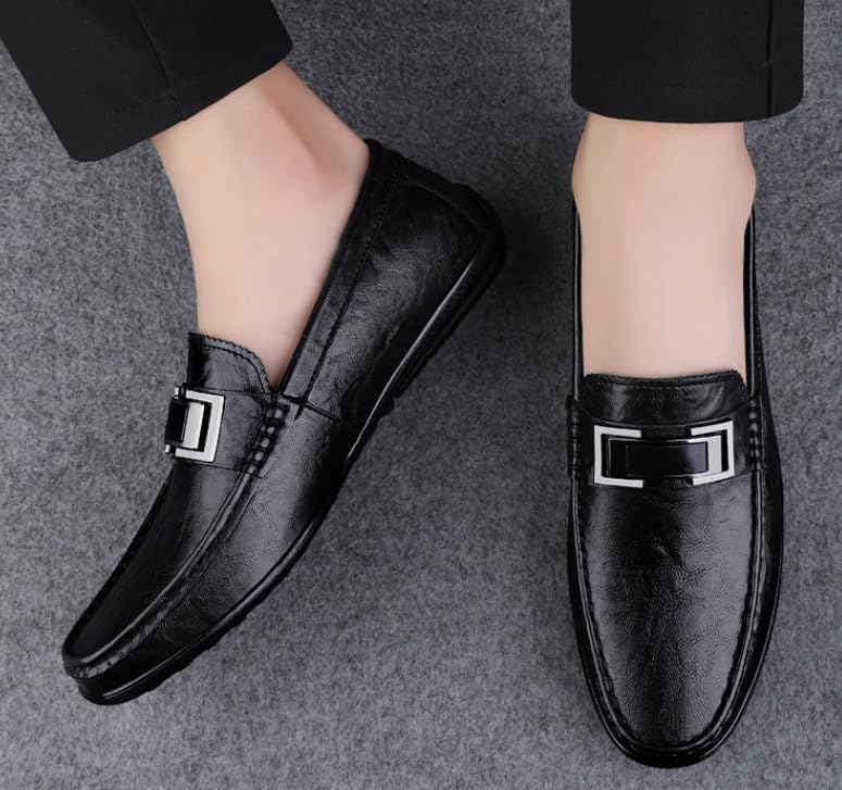 Men's Slip On Dress Shoes Comfortable Fashion Men Leather Casual Loafers Shoes Business Office Wedding Formal Modern Oxfords4