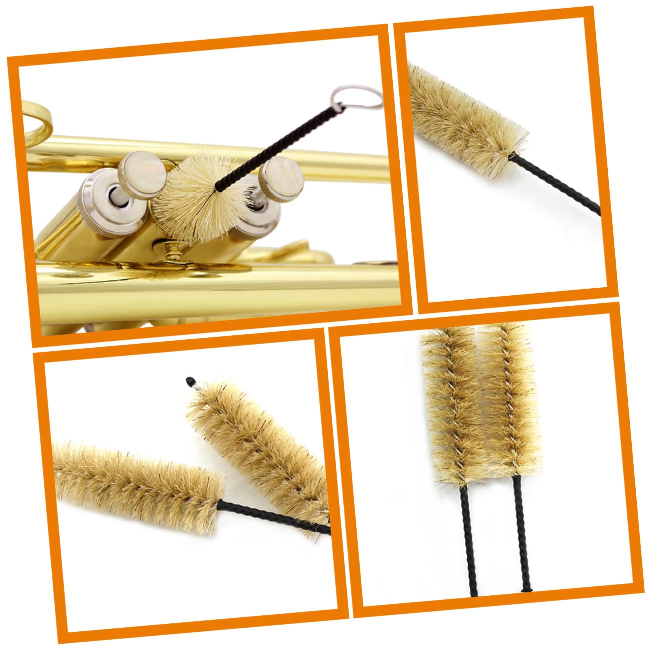GOOHOCHY Sax Cleaning Kit Trumpet Snake Brush Wind Instrument Cleaning Set Multipurpose Sax Cleaner Brush