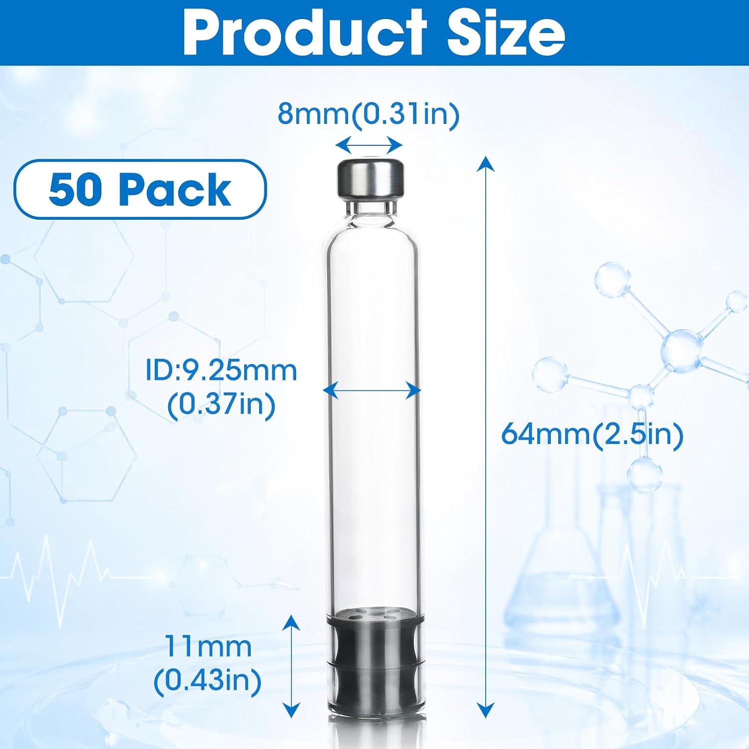 50 Pack 3ml Pen Cartridges for Peptide Pen, Compatible with V1-V2 Pens