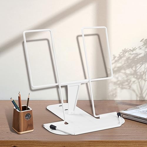 Miniatura 15 de Honagu Adjustable Reading Rest - Book Holder, Documents Stand, Sturdy Typing Stand for Recipes, Textbooks, Tablet, Music Books (Navy Blue)