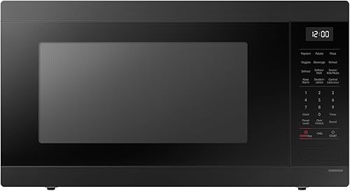 SAMSUNG Horno microondas de mostrador de 1,9 pies cúbicos con sensor de cocción, acero inoxidable mate negro, MS19DG8500MTAA