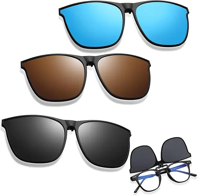 Clip para Gafas de Sol Polarizadas UV400 - 3 Piezas Antireflejos para Hombres y Mujeres