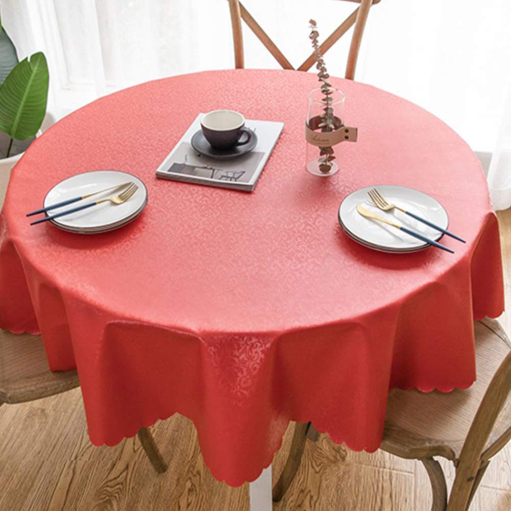 Nappe ronde en PVC rouge 240 cm imperméable et résistante SPOUR
