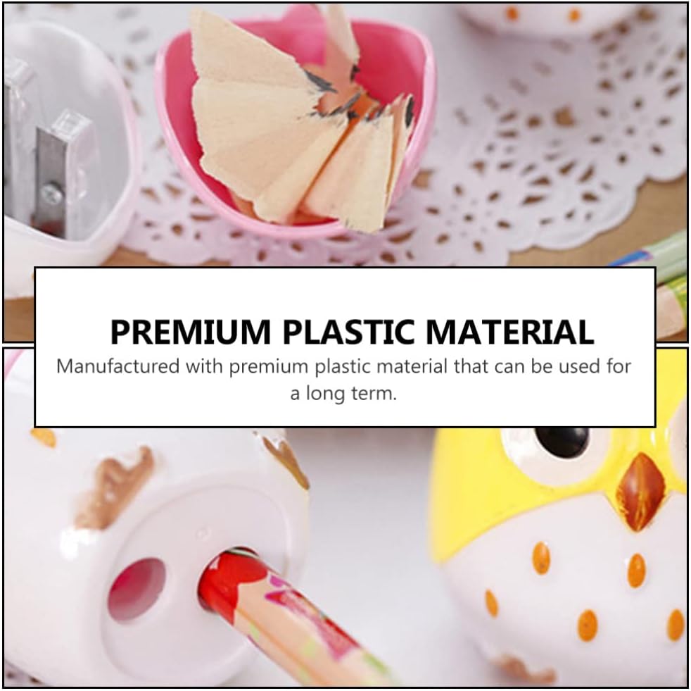 NUOBESTY Mechanical Pencils 24Pcs Multi- Owl Pencil Sharpeners Mini Cute Lovely Cartoon Animal Owl Pencil Sharpeners Dual Holes Handheld for Stationery Prize Color Pencils
