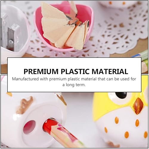 Miniatura 4 de NUOBESTY Lápices mecánicos, 24 sacapuntas de búho, mini lindos sacapuntas de animales de dibujos animados de búho, sacapuntas de mano de doble