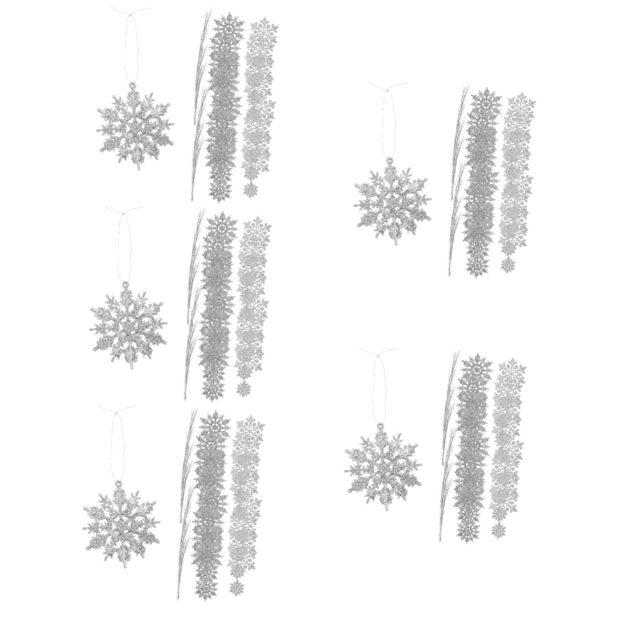 Alipis 180 Pièces Flocons De Neige De Noël Embellissement De Flocon De Neige Décorations De Maison pour La Maison Pendentifs De Noël Décor D'ornement Suspendu De Silver Plastique