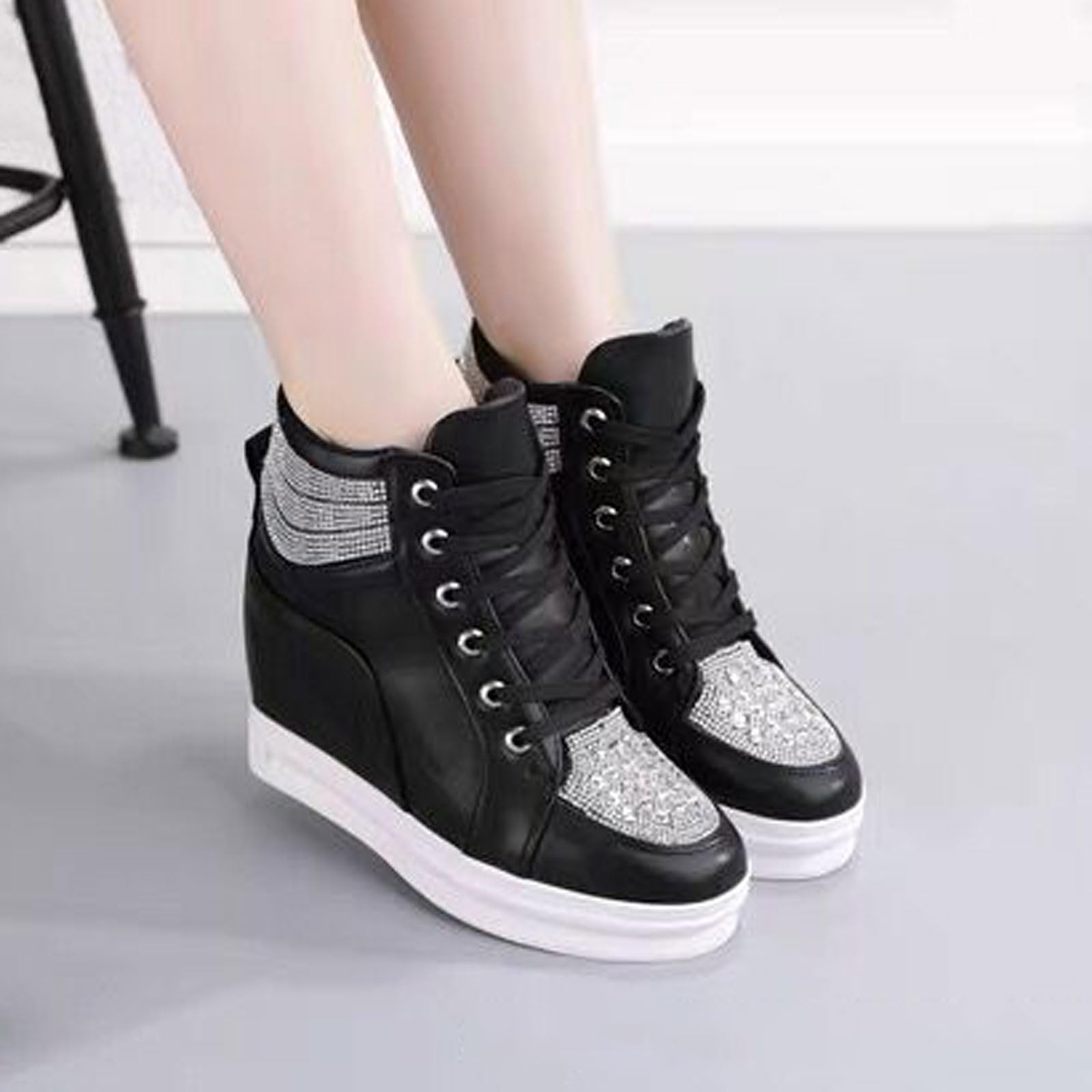 Damskie buty sportowe na koturnie, ukryte buty na koturnie, oddychające trampki damskie, oddychające, wygodne, do chodzenia, pracy i relaksu