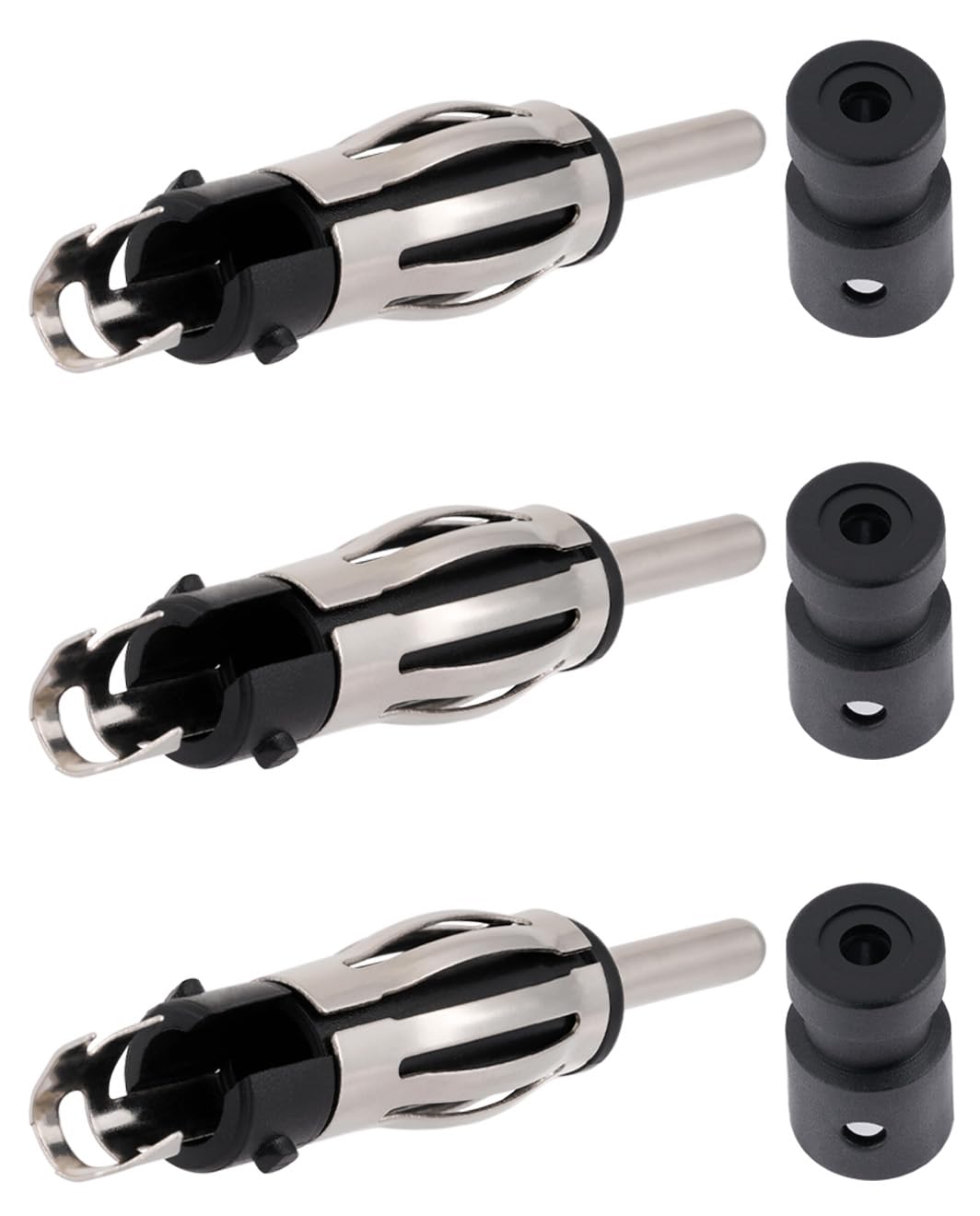 Vecys 3 Pezzi Connettore DIN Autoradio Maschio FM AM Antenna Universale per Auto Spina DIN Connettore in Rame per Cavo Coassiale di Estensione RG174