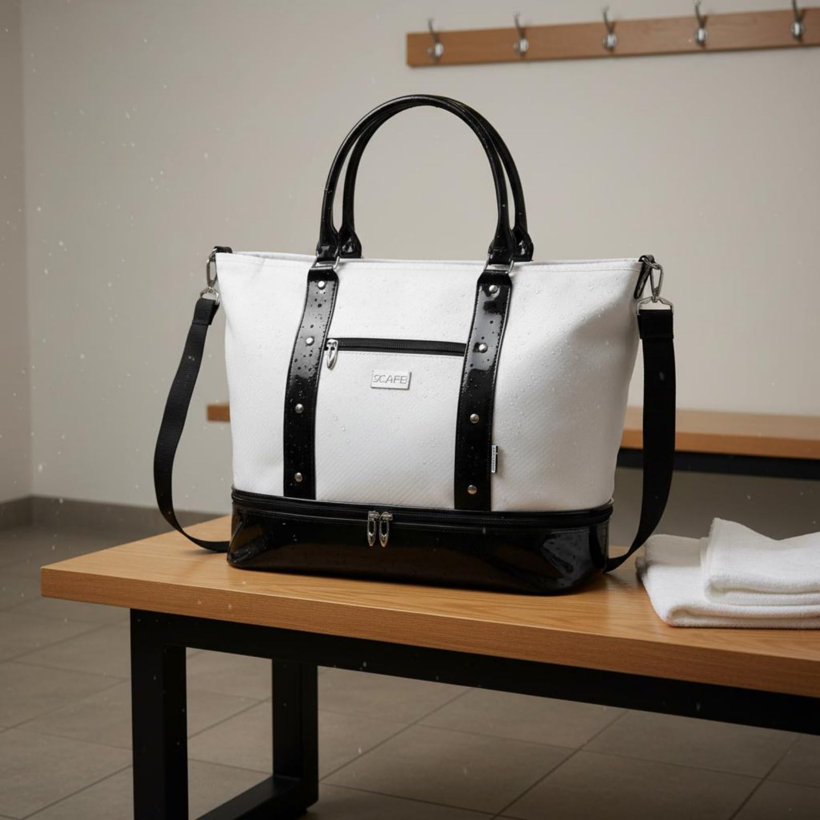 Borsa da Golf Borsa da Viaggio Borsone Sacca Borsa Sportiva con Scomparto Scarpe in Poliestere Impermeabile con Manici E Tracolla Adatta a Campo da, Black