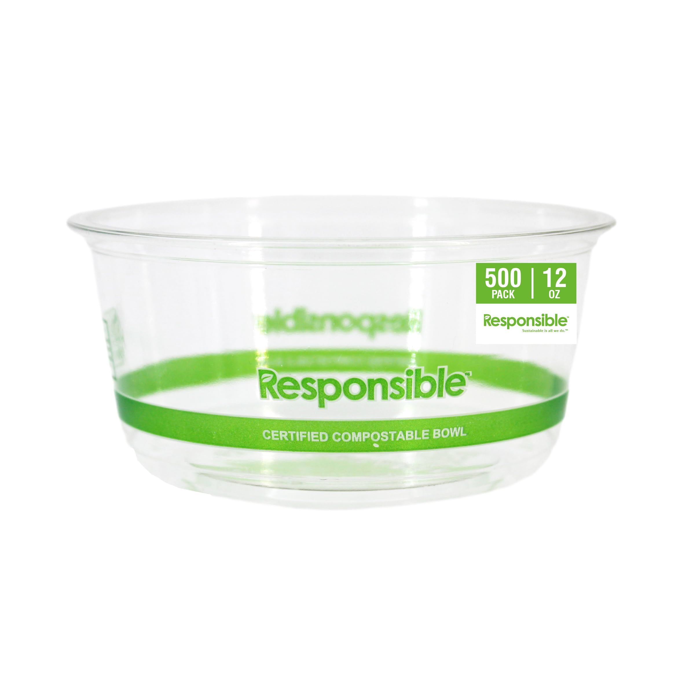12 oz Clear Round Deli Container by Responsible Products – 12 oz, 12.0 fluid_ounces, Other, Clear, Model RP-PLARDC12-117-500