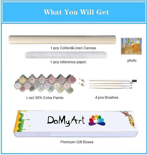 Miniatura 5 de DoMyArt Kit de pintura acrílica por números para adultos, pintura de fama mundial, 16 x 20 pulgadas (música)