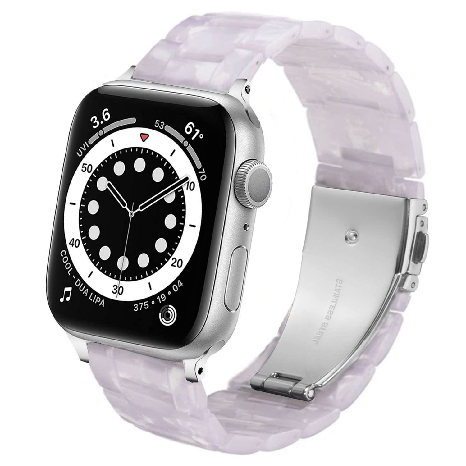 DEALELE Bands Compatible with Apple Watch 49mm 46mm 42mm 45mm 41mm 44mm 40mm 38mm, Colorful Resin Replacement Strap for iWatch Series 10/9 / 8/7 / 6/5 / 4/3 / Ultra/SE Women Men — view 38
