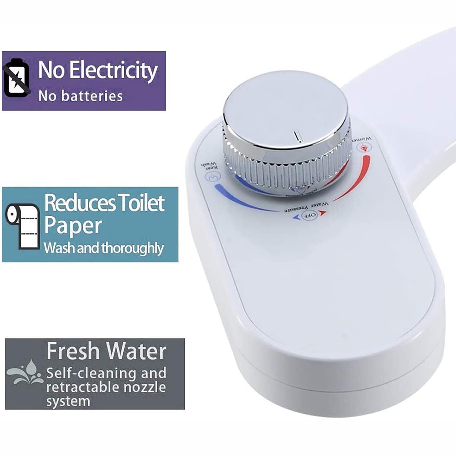 Bidet Portatile Ibergrif Per WC | Doppia Bocchetta A Scomparsa | Getto Acqua Fredda - Foto 8