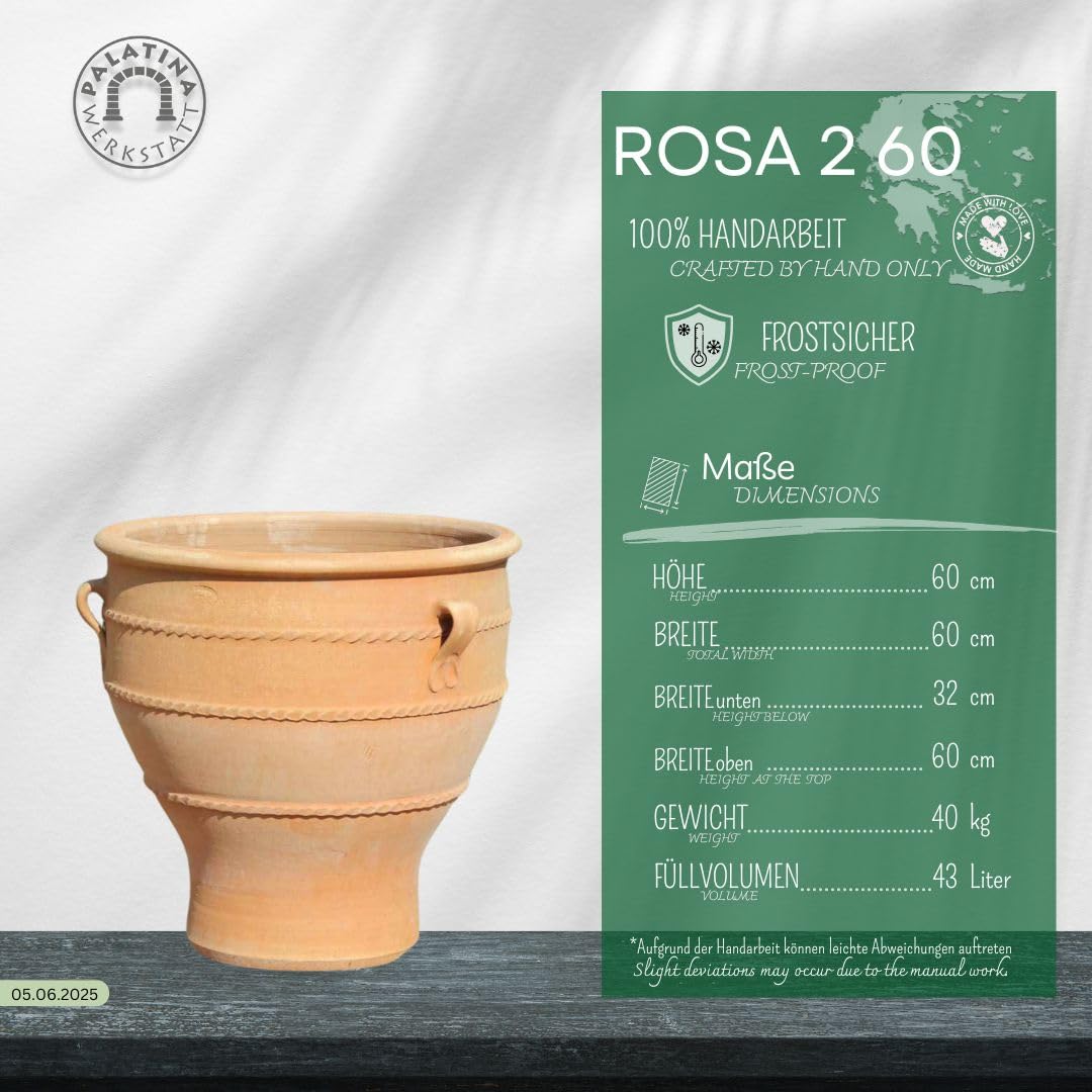 Kunststof bloempot 30 cm Decora Massive voor binnen en buiten, terracotta kleur