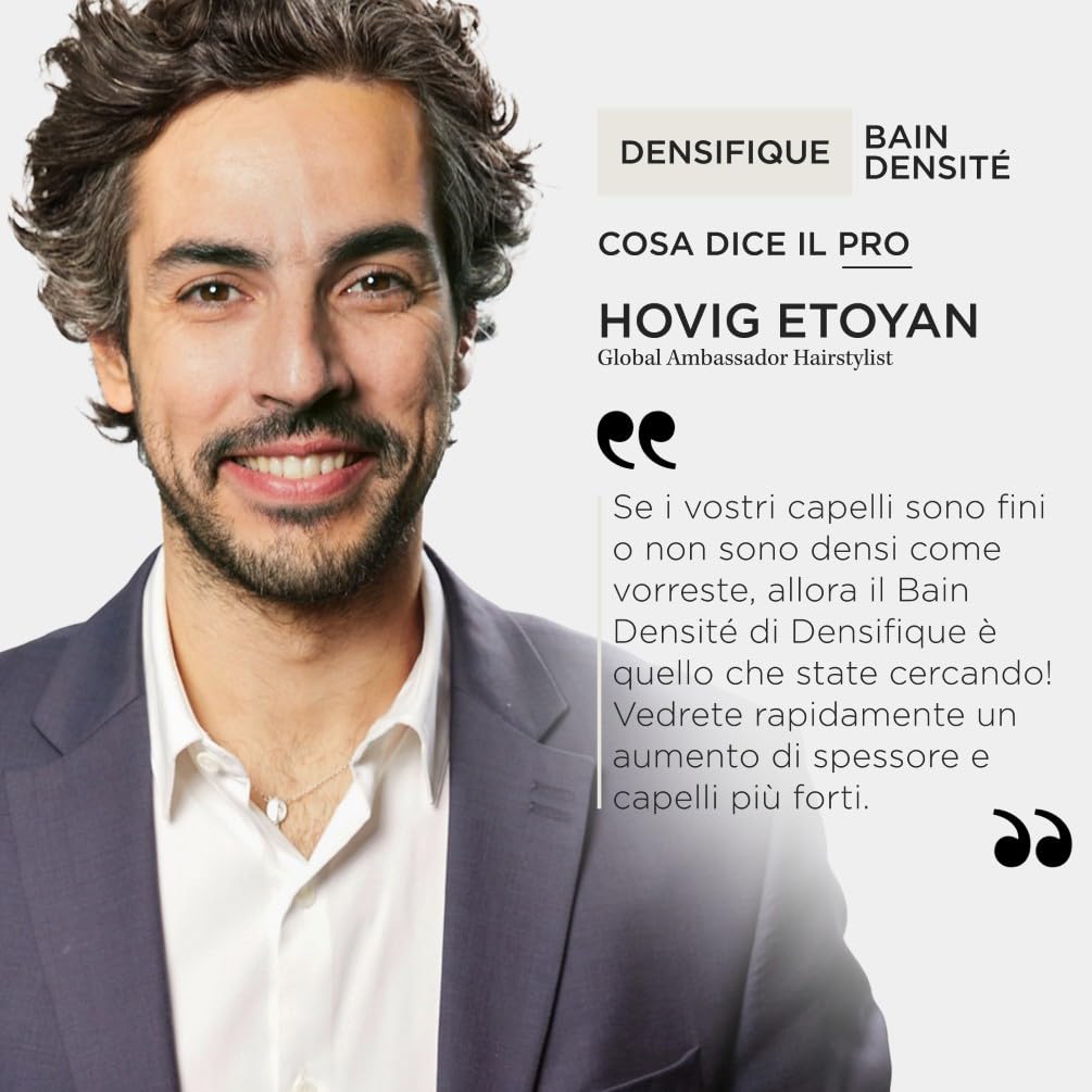 Kérastase, Densifique, Shampoo Professionale Fortificante per Capelli Privi di Densità, Capelli Corposi e Forti, Con Acido Ialuronico, Gluco Peptide e Ceramidi, Bain Densité