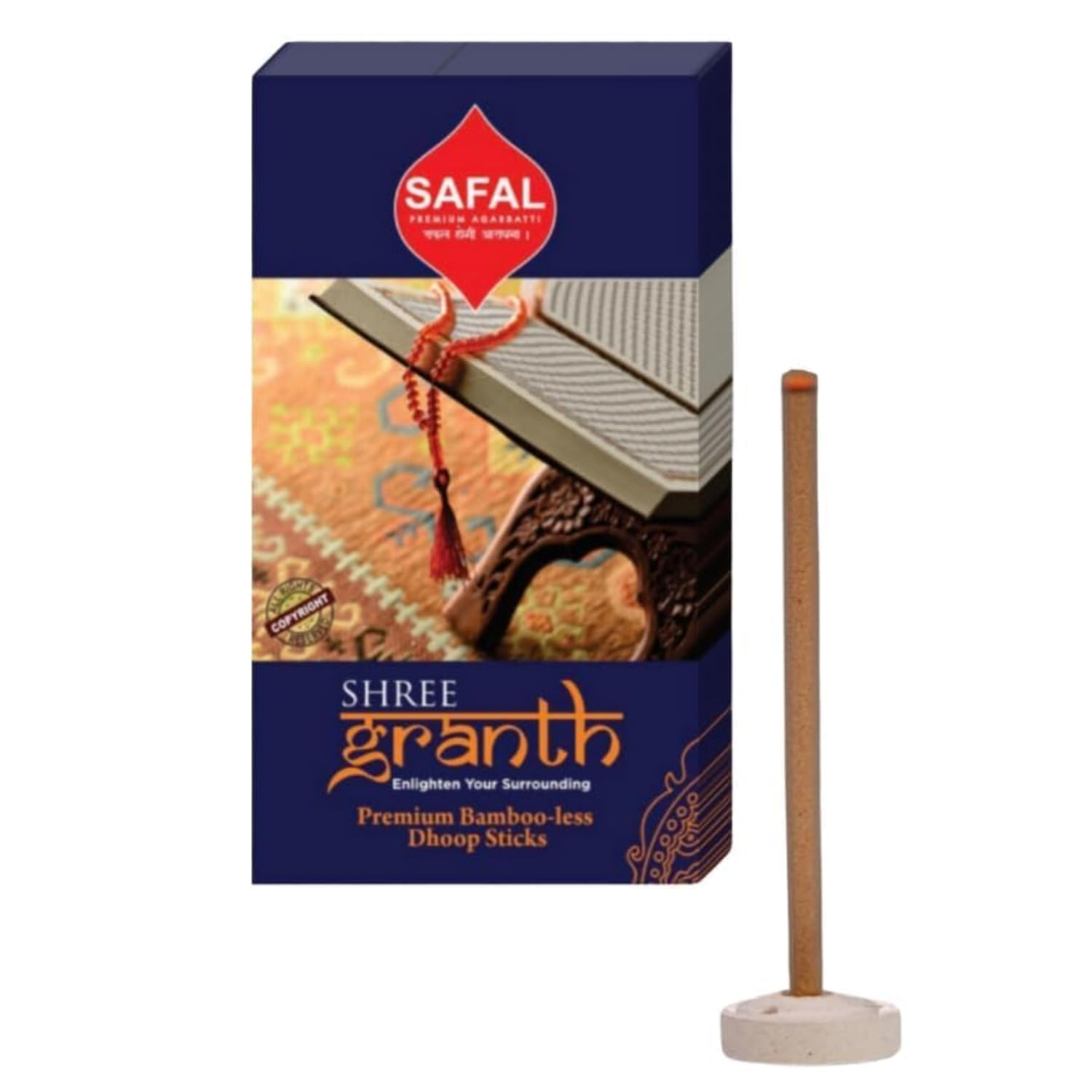 SAFAL Dhoop Stick | Dhoop Sticks for Pooja | 240 Dhoop Sticks for Pooja Organic | Agarbatti | Long-Lasting Aroma for Pooja & Meditation | Charcoal Free Incense Sticks (Pack of 24) (Shree Granth)-image-31