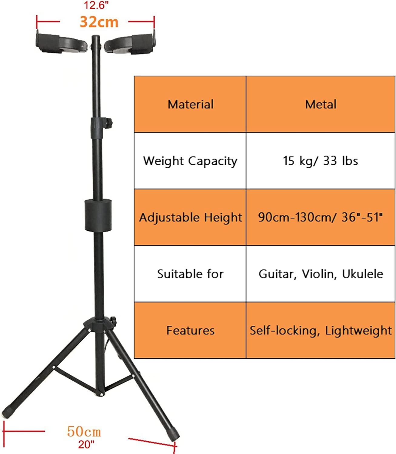 Pupitres À Musique Support De Guitare À Hauteur Réglable Pupitres À Partitions en Métal Pliables pour Joueurs Support De Musique De Concert,