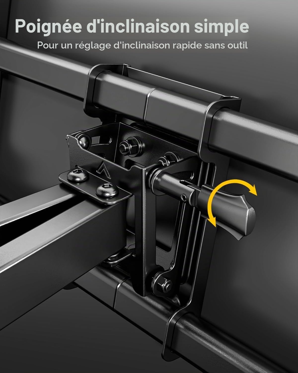 monTEK Support mural TV avec bras super long 638 mm pour téléviseurs de 37 à 90 pouces jusqu'à 75 kg, double bras articulés, inclinaison sans outil, fonction pivotante, VESA max. 600 x 400 mm