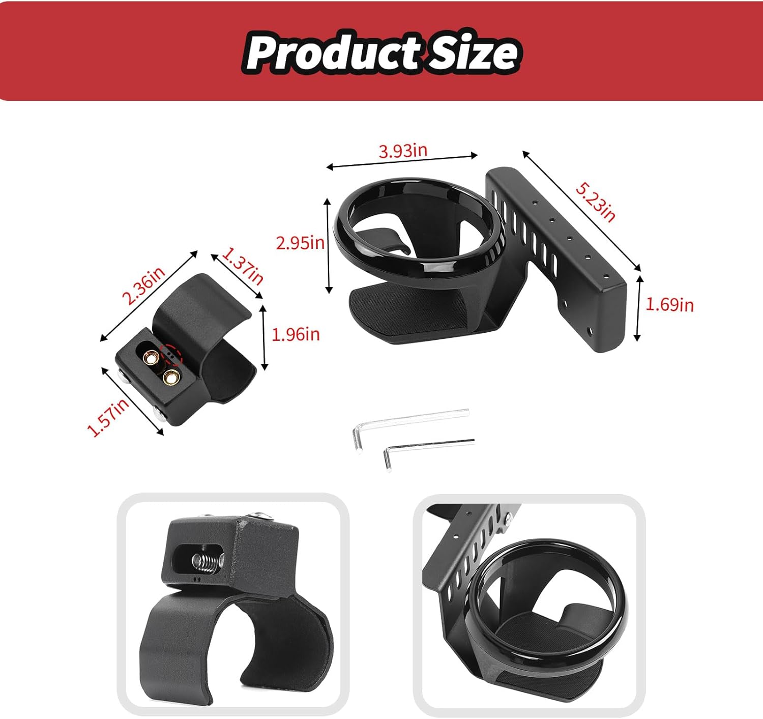 JeCar Passenger Grab Handle Cup Holder Fit for 2007-2010 Jeep Wrangler JK JKU
