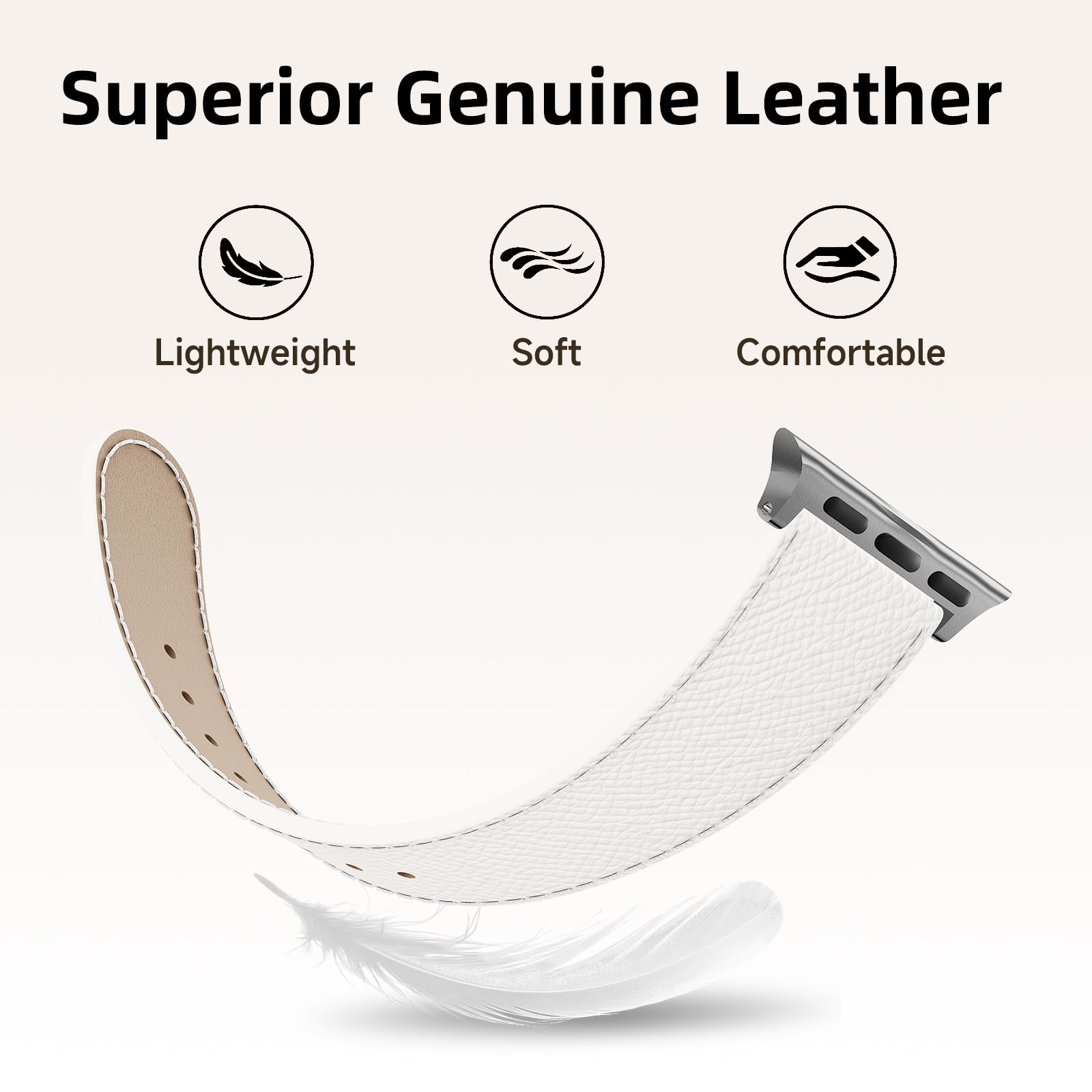 Bracelet en cuir compatible avec Apple Watch, boucle emblématique en forme