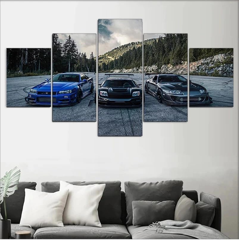 Tableau Voiture JDM 5 Parties avec Cadre UCVJXDEM Salon