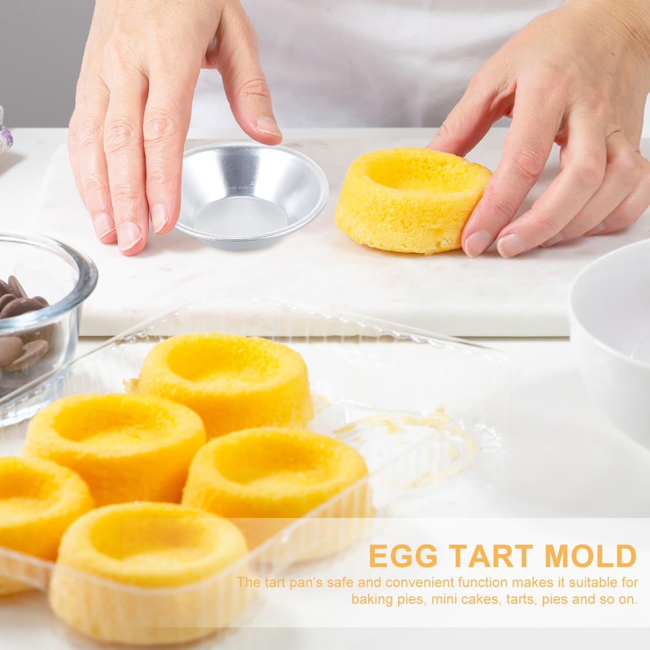 Veemoon Moule Mini Tartelette En Inox 7CM, 25 PièCes Pasteis De Nata RéUtilisable Moule Tartelette Quiche Individuelle Pour Desserts Tartes à La Confiture Muffins Et Parfait Pour Cuisson Au