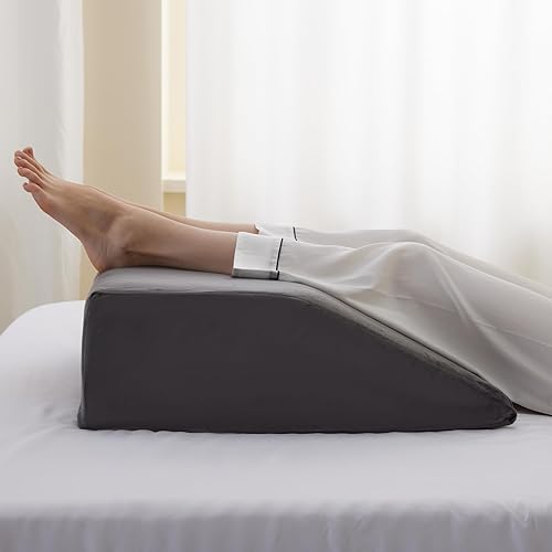 Miniatura 9 de Bedluxe Almohadas de elevación de piernas, almohadas de piernas para dormir, parte superior de espuma viscoelástica de gel refrescante, almohada de