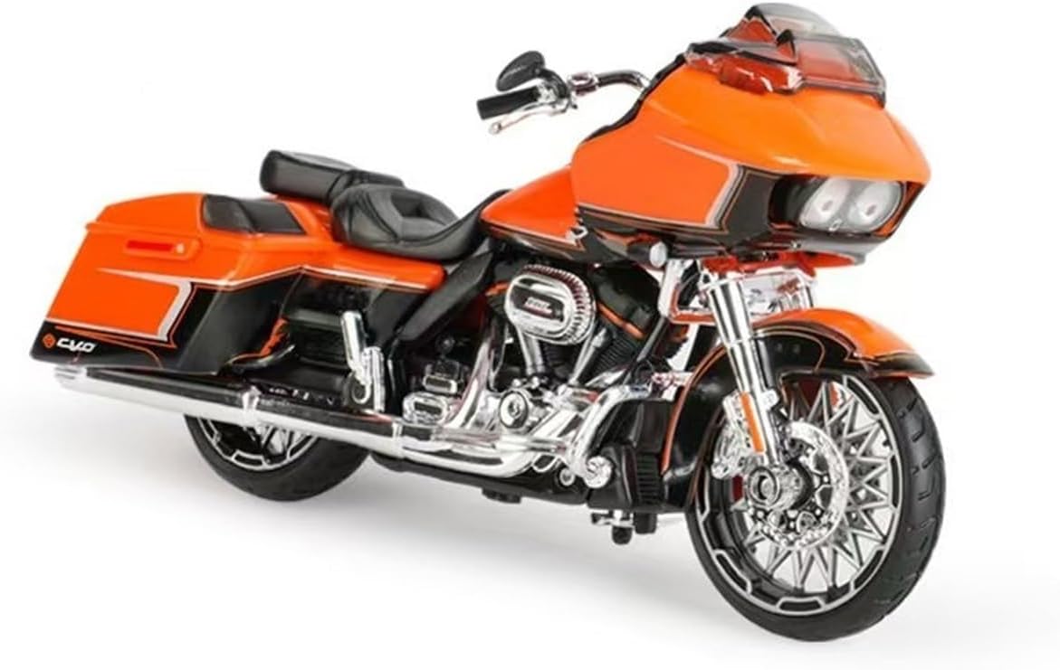 HTASFCI Motorcycle Model Compatible with Harley-Davidson, 2022 2018 CVO Road Glide 1:18 Scale Simulated Motorcycle Model Vehicle Display Piece Alloy and Plastic Gift Multi-Color Bike(Blue)