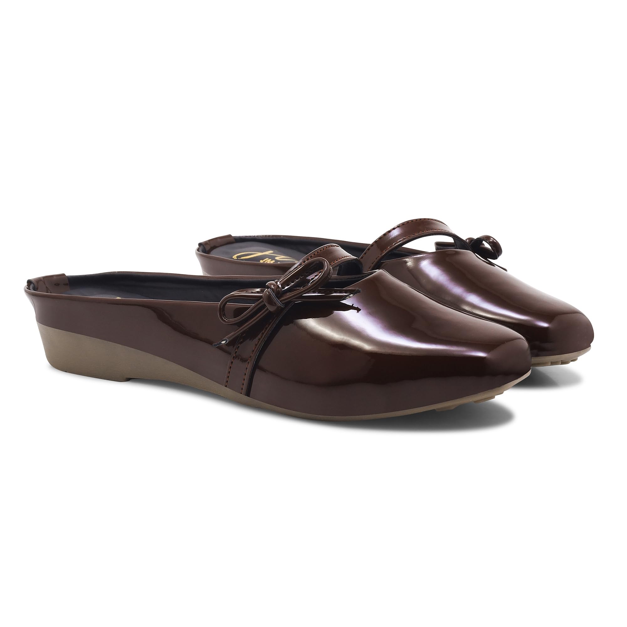 Women's Flat Sandal Slip-on Mules Open Back Round Bow Details Comfortable Cushion Footbed for Business Offcie Work Casual women Mules-image-20
