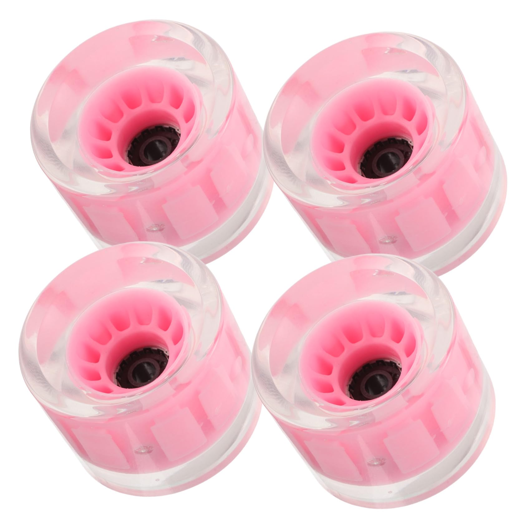 HANABASS Rueda de Patineta Iluminada Rosa PU 4 Piezas Diseño Cóncavo
