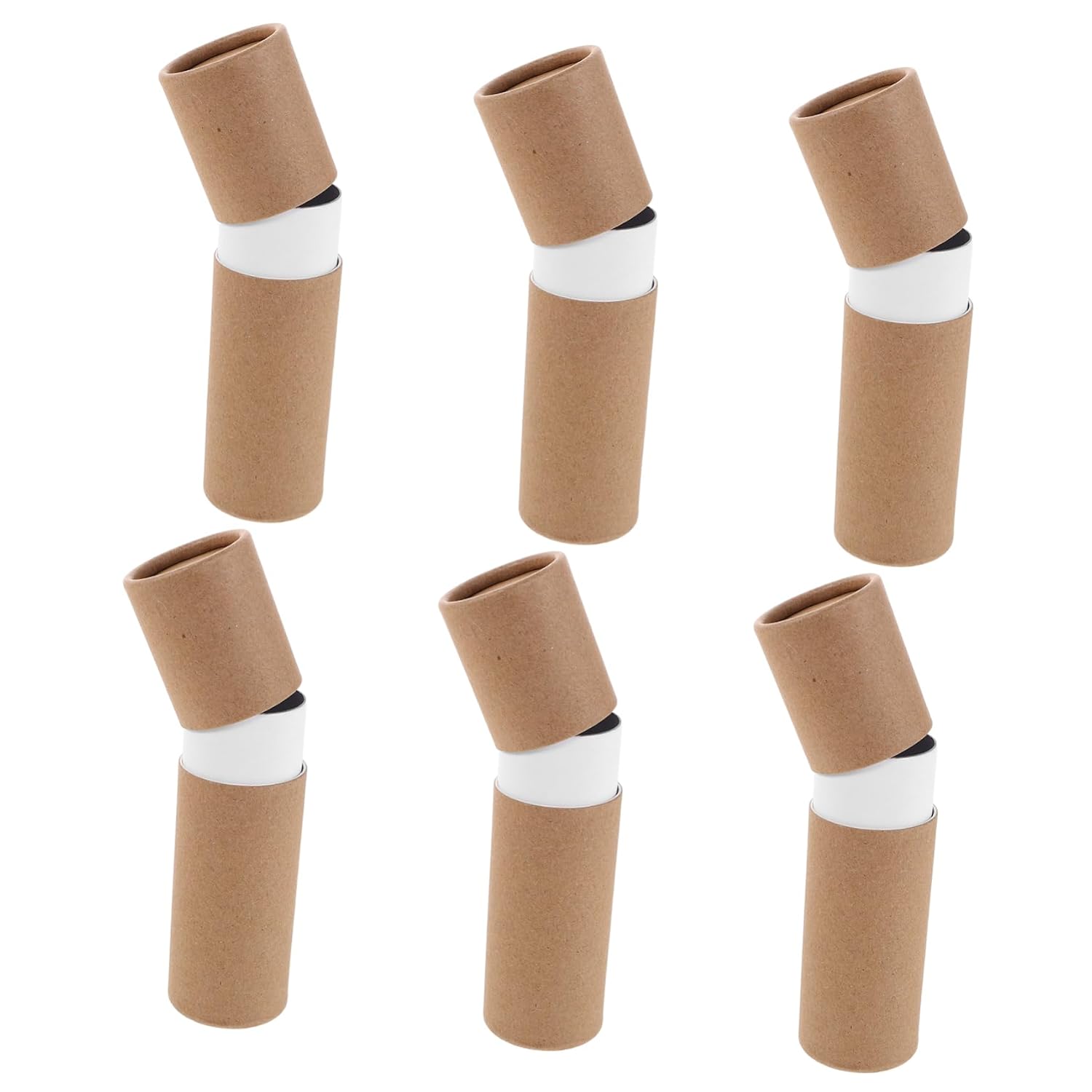 Gogogmee Essential Oil Packaging Bottles 6pcs 50ml Kraft Paper Cylinder Boxes Thickened Drop-proof Cosmetic