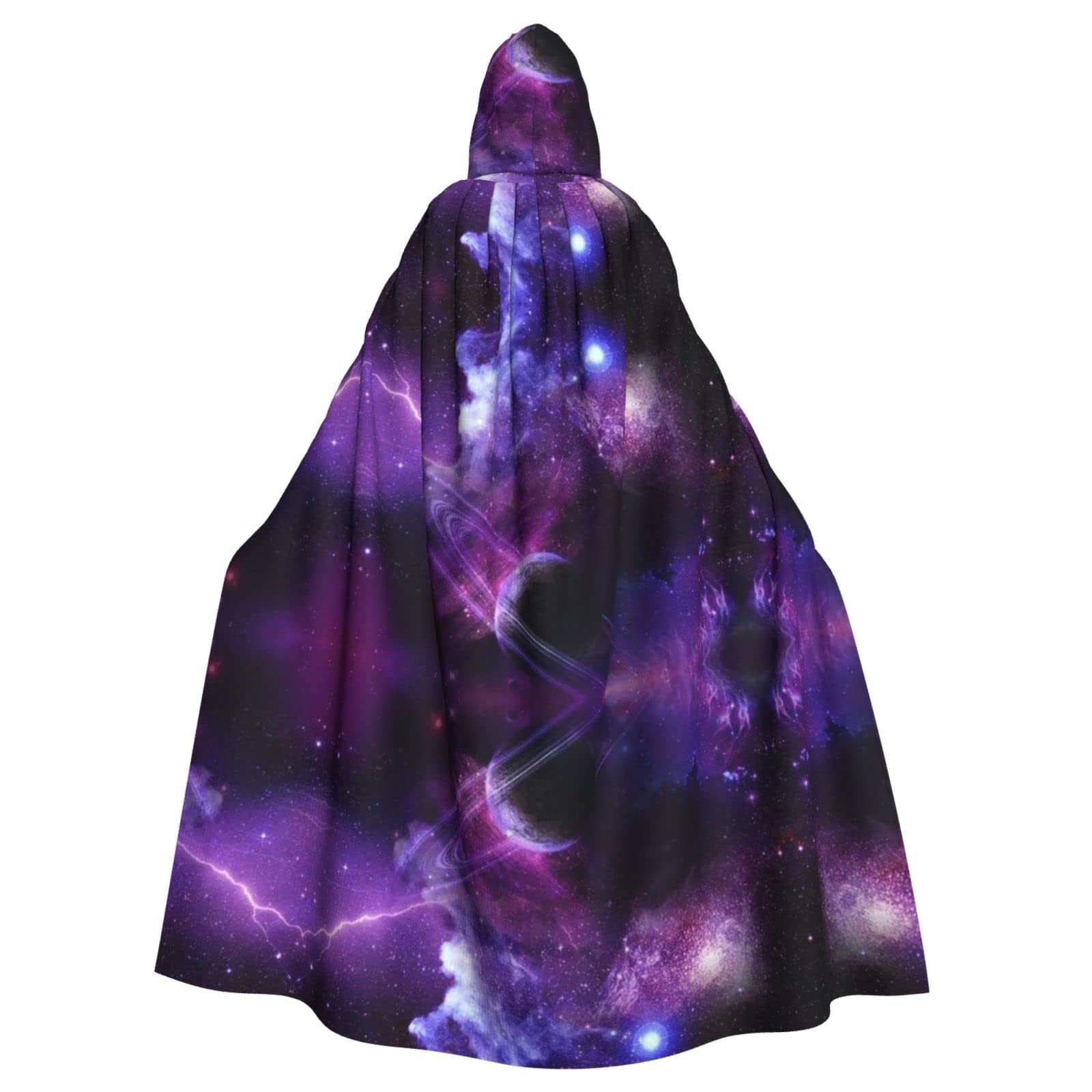 NHGFVT Galaxy Starry Space Purple Starry Print Hooded Cloak For Halloween Christmas Cosplay Costume Masquerade โ image 1
