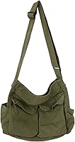 KlaOYer Large Canvas Messenger Bag - Spacious Hobo Crossbody Shoulder Tote with 6 Pockets for Women & Men