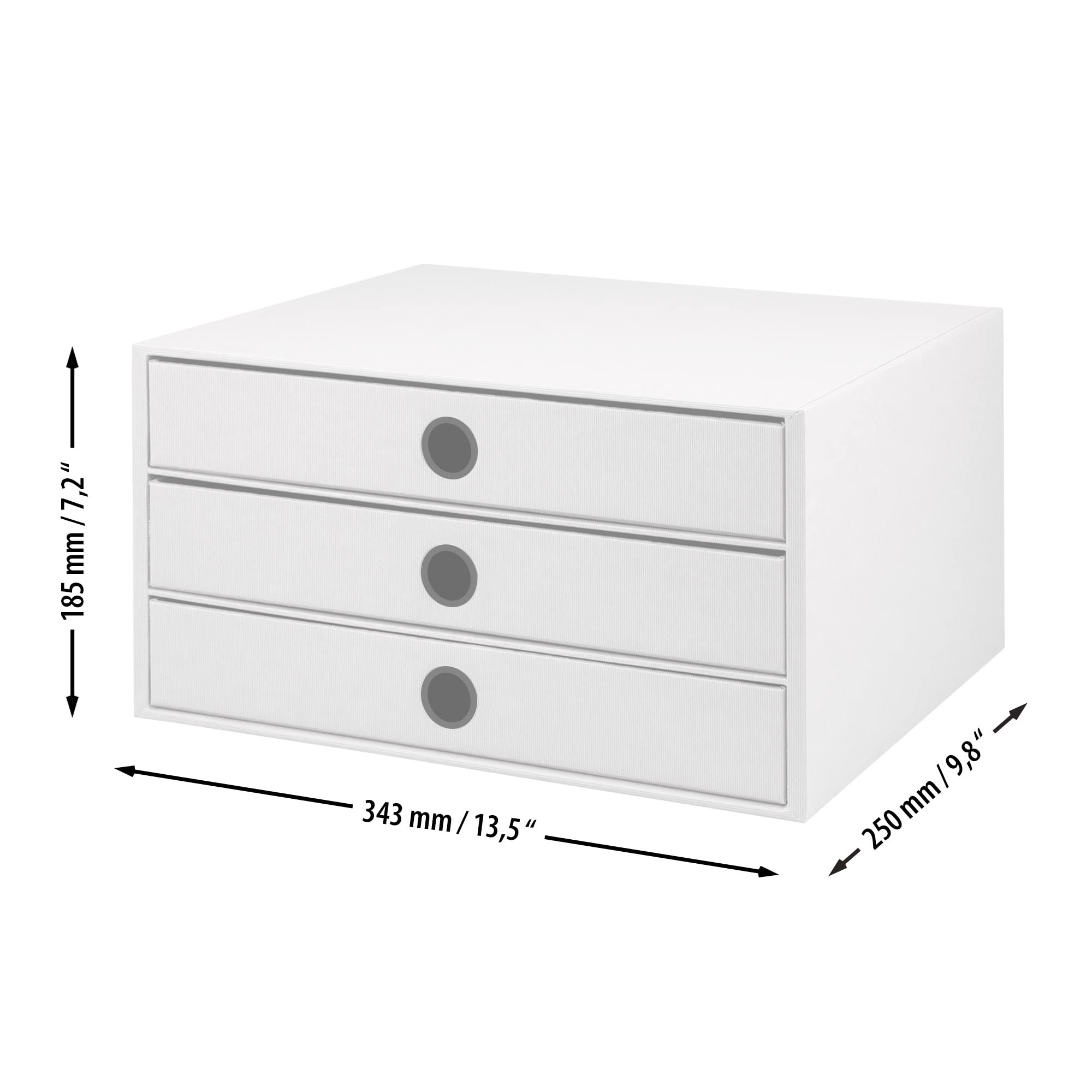 Rössler Soho Petit meuble de rangement 3 tiroirs pour documents A4 Noir | Organiseur de bureau pour documents, dossiers, fournitures de bureau et rangement organisé