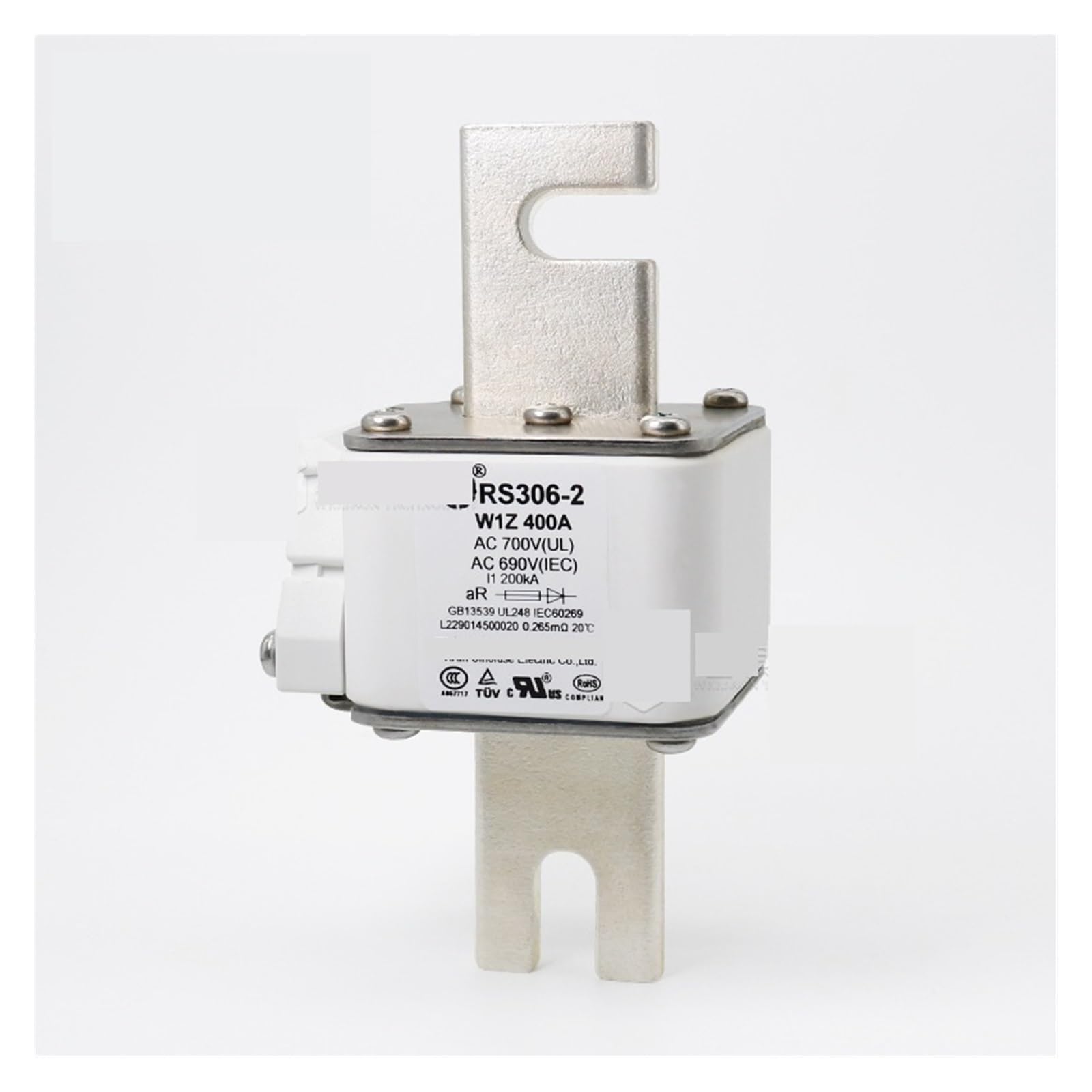 Fusible de CA de Alto Voltaje 1250V para evitar averías por cortocircuito en plantas
