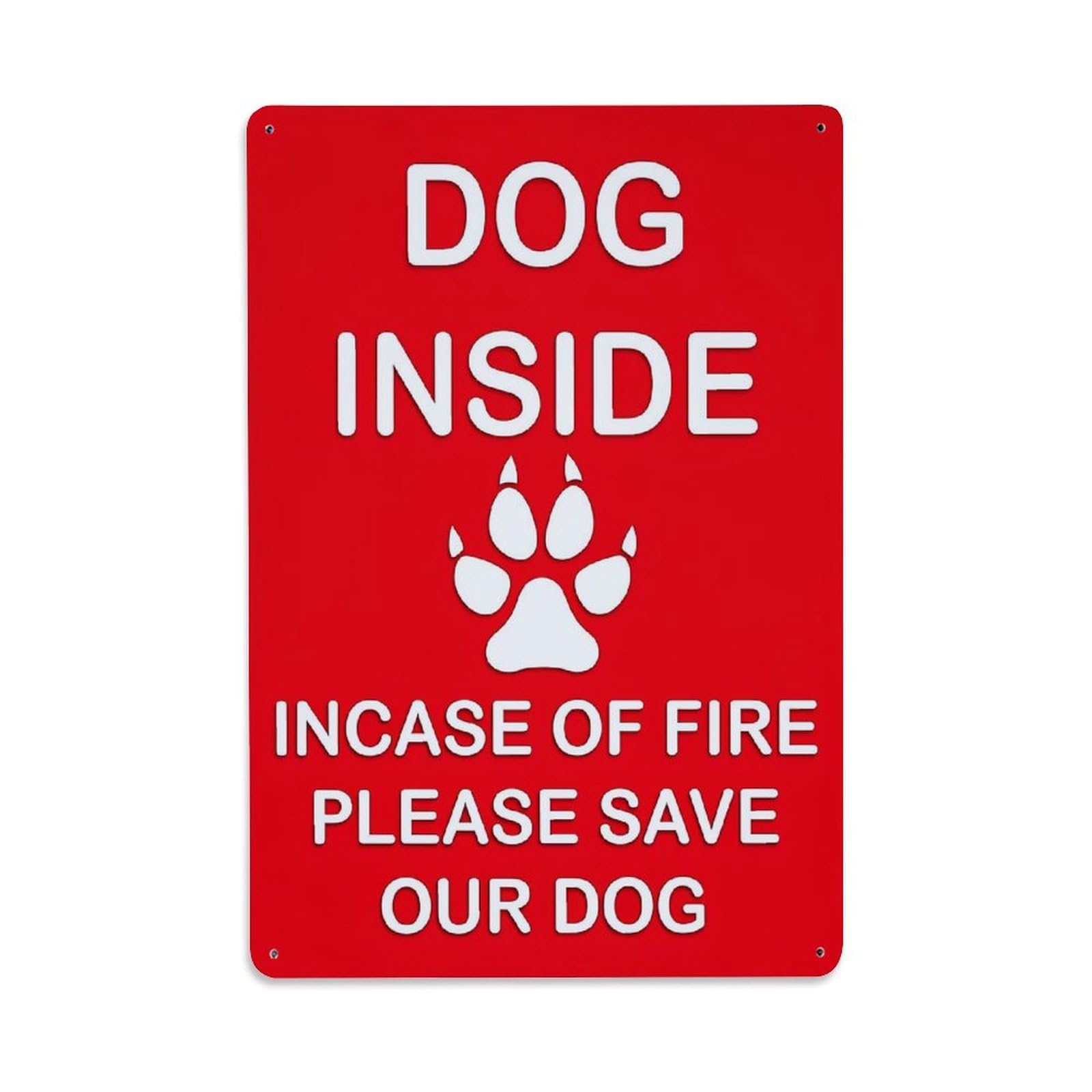 Jdfenggu Vintage Dog Inside Paw Print Sign Retro Metal Tin Sign, Metal Poster For Bar, Home, Man Cave, Kitchen, Laundry Room Art Decor 8X12 Inch