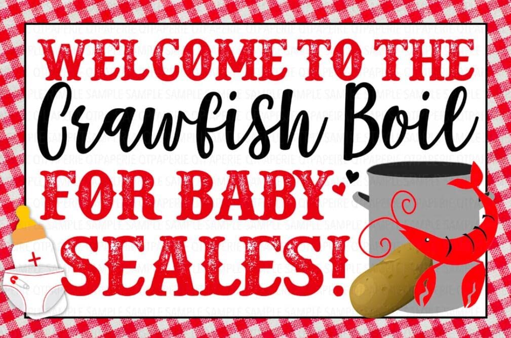 Kwqdozf As Pic Funny Metal Tin Sign Welcome To The Crawfish Boil For Baby Seales Bar Pub M