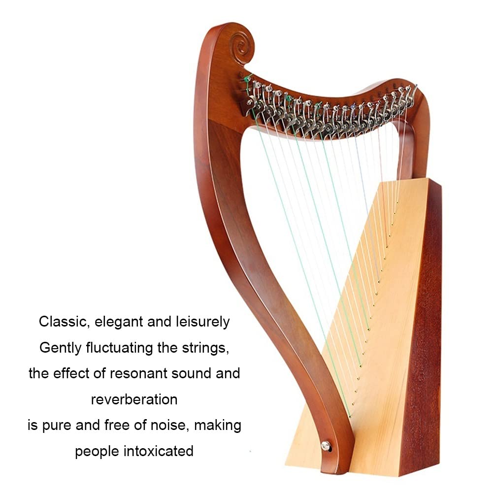 Arpa Lira, Arpa Lira a 19 Corde, Strumento a Corde Lira impiallacciato in Legno massello con Strumento Musicale a Lira a Mezza Chiave, per Principianti per Bambini Adulti