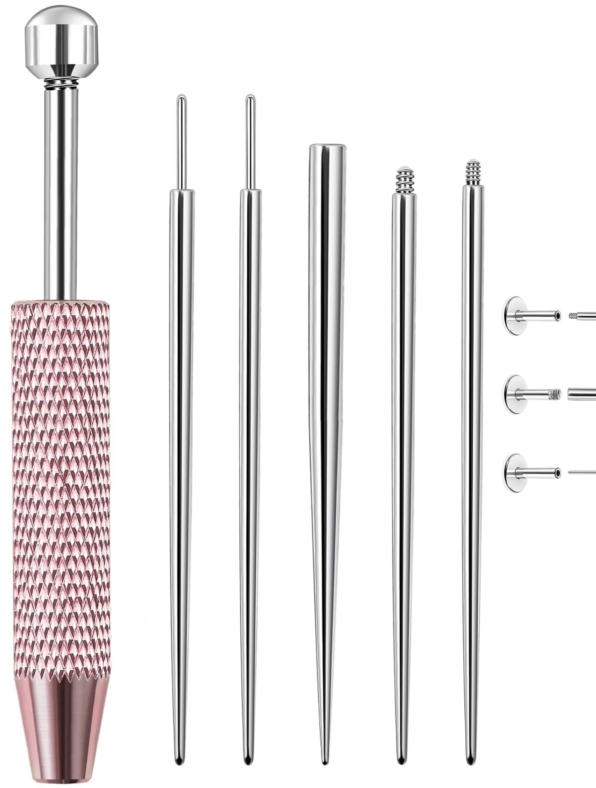 Piercing Ball Grabber Tool for Changing Jewelry - 16G 18G Flat Back Earring Insertion Applicator Tool Piercing Taper Changing Tool Ear Nose Lip