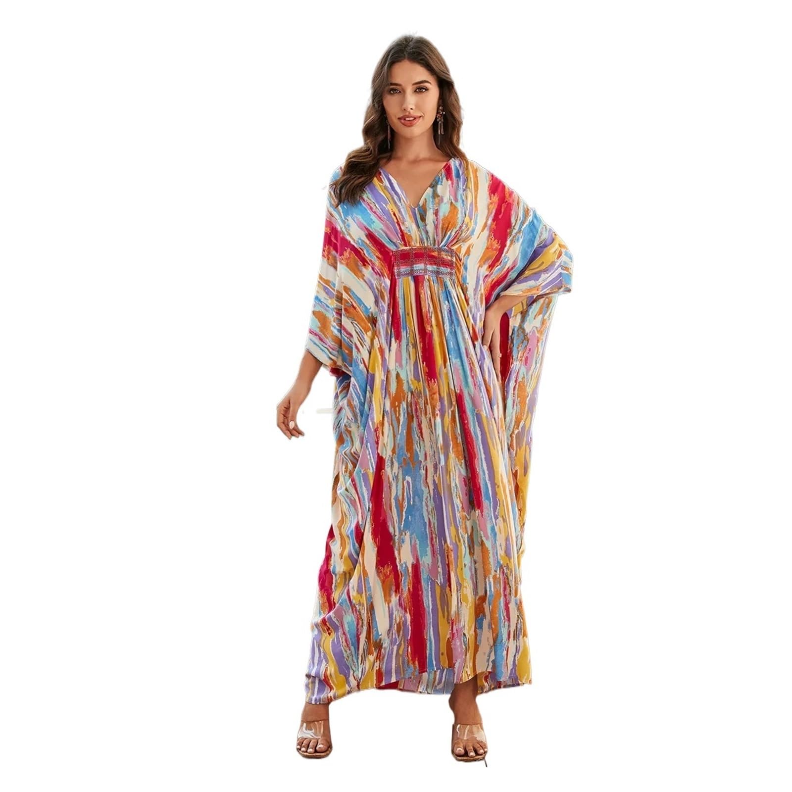 Copricostume da Bikini Costume da Bagno Donna Cover Up Sciolto Caftano Bikini Set Abito Spiaggia Maxi Abiti per Vacanza