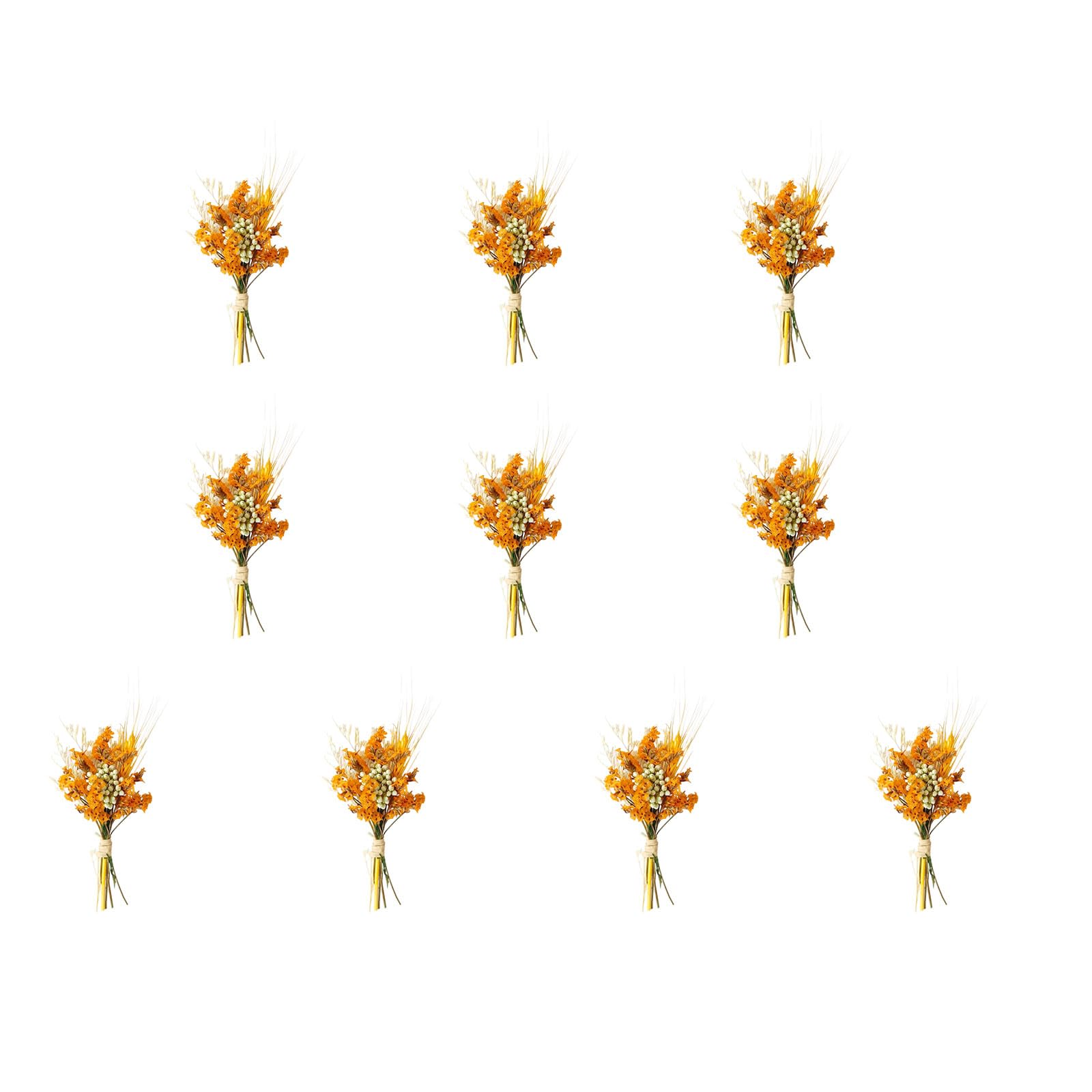 NEWFT 10Pcs Miniature Dried Bouquets 10cm High Dried Flower Bunches Floral Arrangements For Wedding Valentines Wrapping