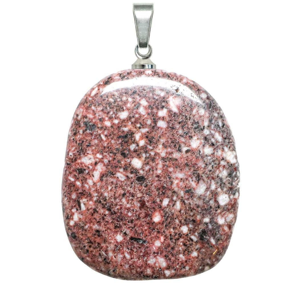 Naturosphère - Bijoux naturels C17 - Pendentif galet plat en porphyre impéral rouge