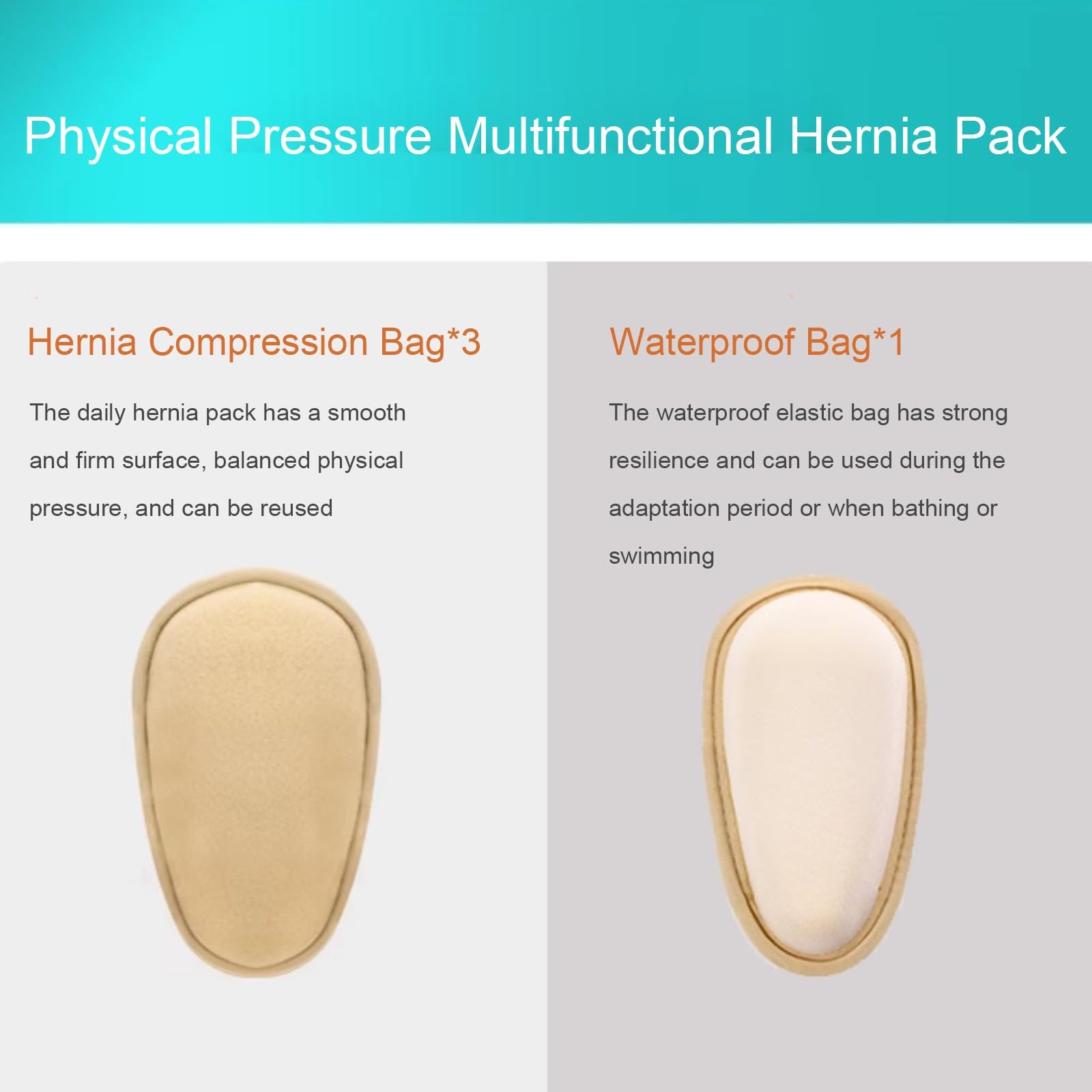 Braguero Hernia Inguinal Hombre y Mujeres, Cinturon Hernia Inguinal para Aliviar el Dolor con 4 Almohadillas de Compresión Extraíbles(Medium)
