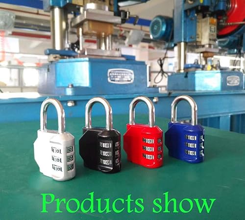 Miniatura 6 de DonJon Candado, paquete de 2 candados de combinación de 3 dígitos para gimnasio, casillero al aire libre y escuela, valla, cerrojo y almacenamiento