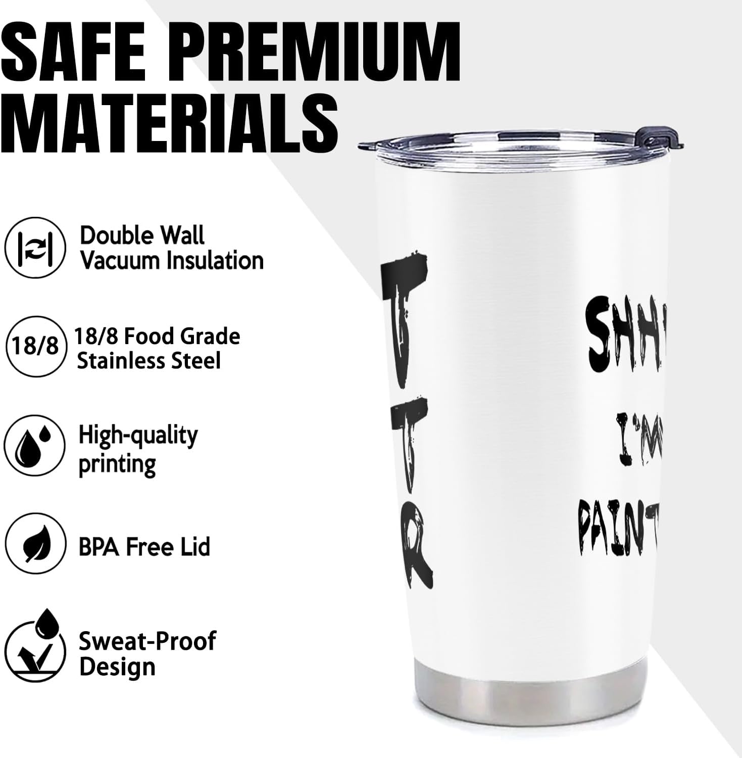 Gifts for Artists - Art Teacher Gifts - Stainless Steel Vacuum Insulated Tumbler 20 Oz - Image 5
