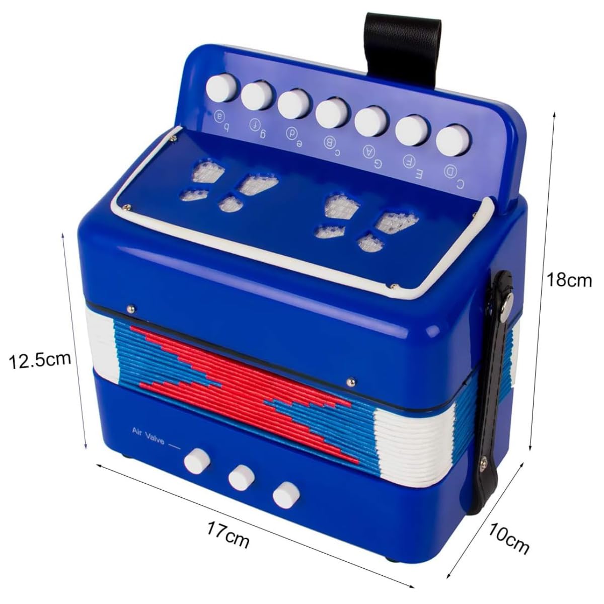 Fisarmonica,Fisarmonica per Bambini,Fisarmonica Adulti,Entry Level Organetto 7 Tasti e 3 Bassi,Con Cinghie Regolabili,Adatto a Studenti, Bambini, Adulti Principianti,Può Essere Utilizzato Come Regalo