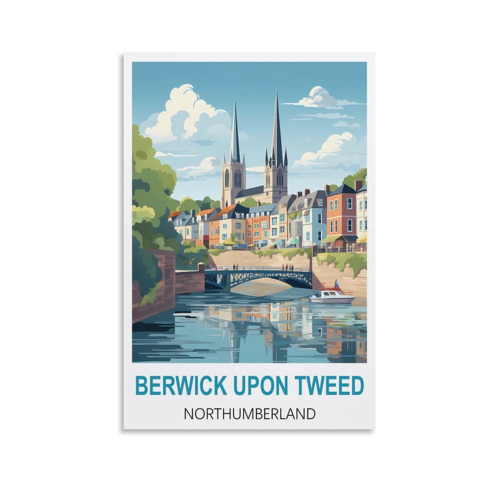 Tin Signs Retro,Berwick upon Tweed Northumberlands,Wall Art Decorative Plaque Decor for Home Livingroom Bedroom Cafes Coffee Bars Decoration Gifts 30x30cm