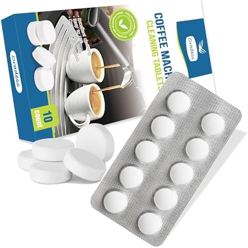 DORTHEA Tabletas de limpieza para máquinas de café Miele, 10 tabletas, cafetera, pestañas de descalcificación y limpieza, tabletas de