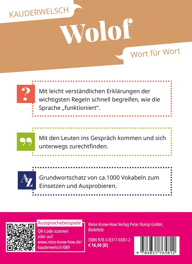 Reise Know-How Sprachführer Wolof für Senegal und Gambia - Wort für Wort: Kauderwelsch-Sprachführer von Reise Know-How